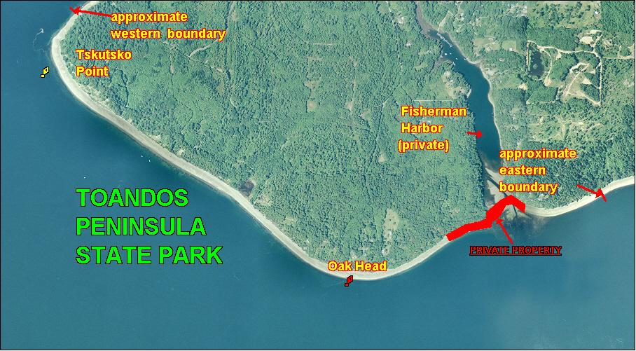 TOANDOS PENINSULA STATE PARK map