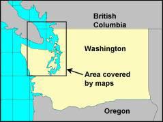 Statewide map of Washington showing marine toxin sampling areas in the Puget Sound