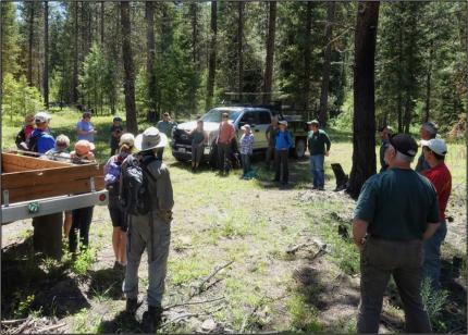 Group shot of the tour near the Ramsey Creek Campground