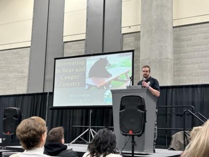 Brinkman giving a presentation on black bears