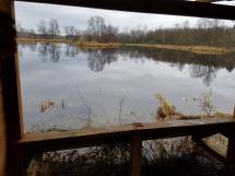 View of the lake from inside the hunting blind